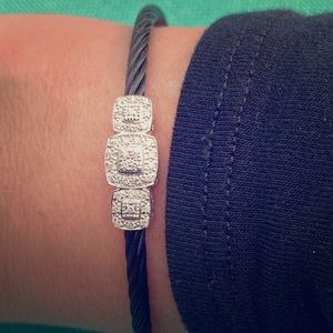 ALOR 18K 0.17 ct. tw. Diamond Black Cable Bracelet